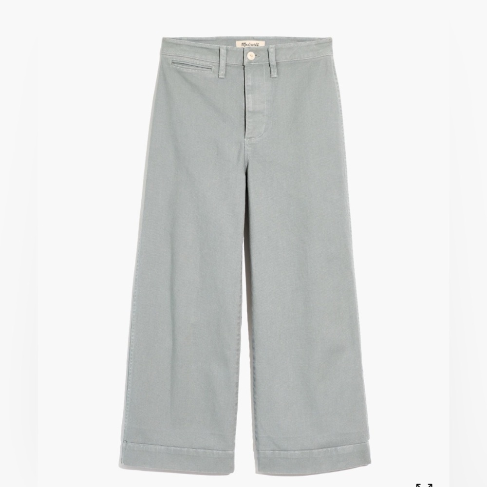 Madewell Slim Emmett Wode Leg Crop Pant - Dusty Pool - Size 27